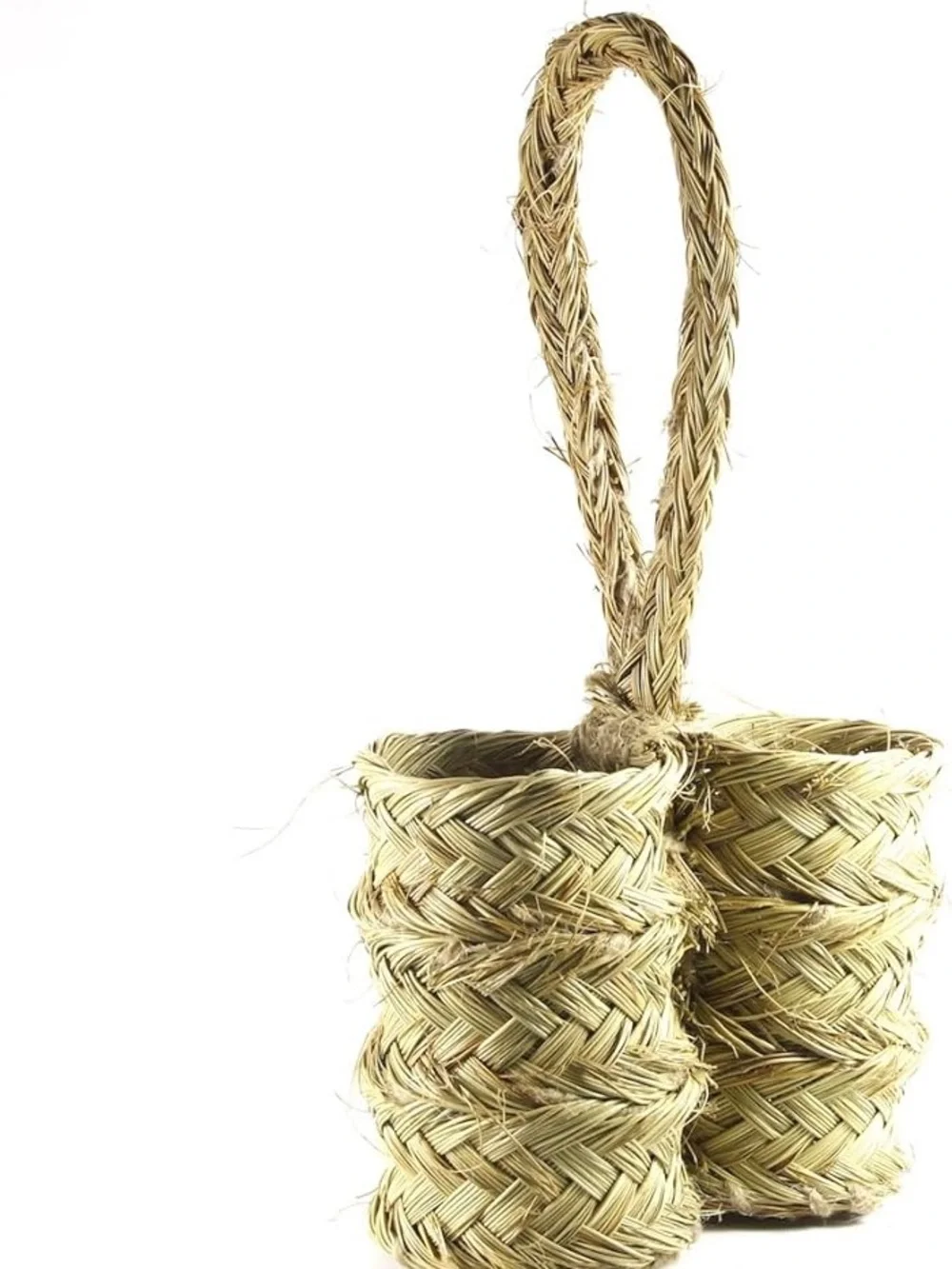 Esparto Grass Wine Holder Handwoven in Spain Natural Beige Khaki